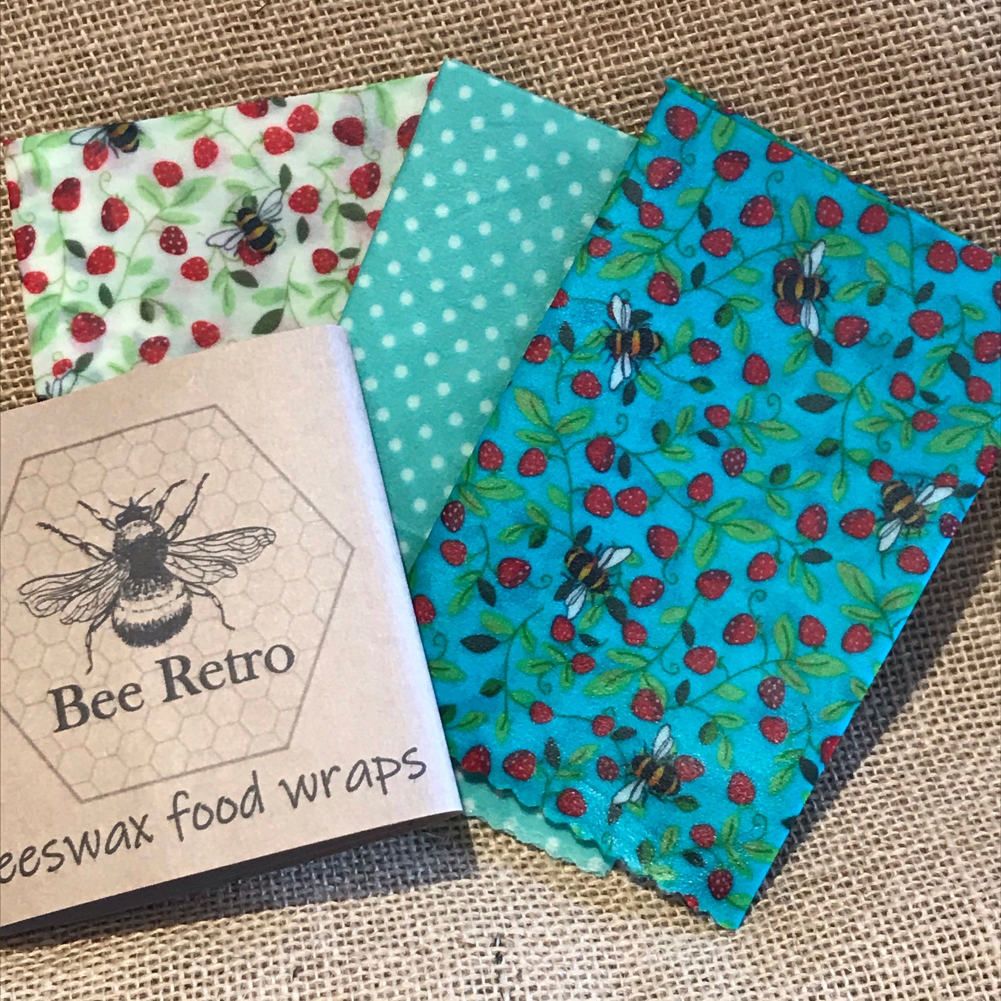 Strawberry Bee, Eco Friendly Beeswax Wraps-0