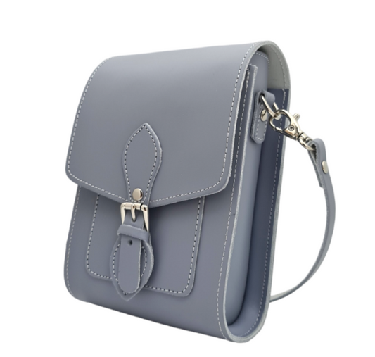 Handmade Leather Festival Phone Bag - Lilac Grey-0