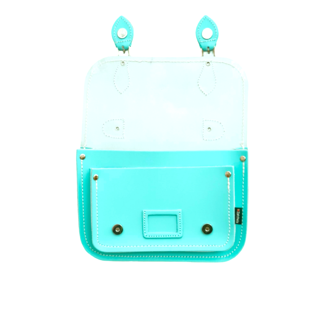 Leather Midi Satchel - Limpet - Shell Blue-2