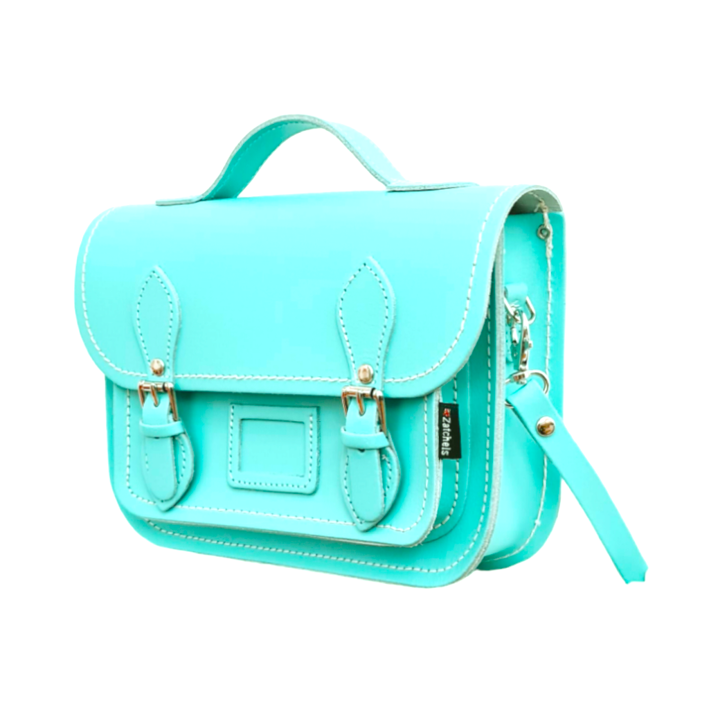 Leather Midi Satchel - Limpet - Shell Blue-1