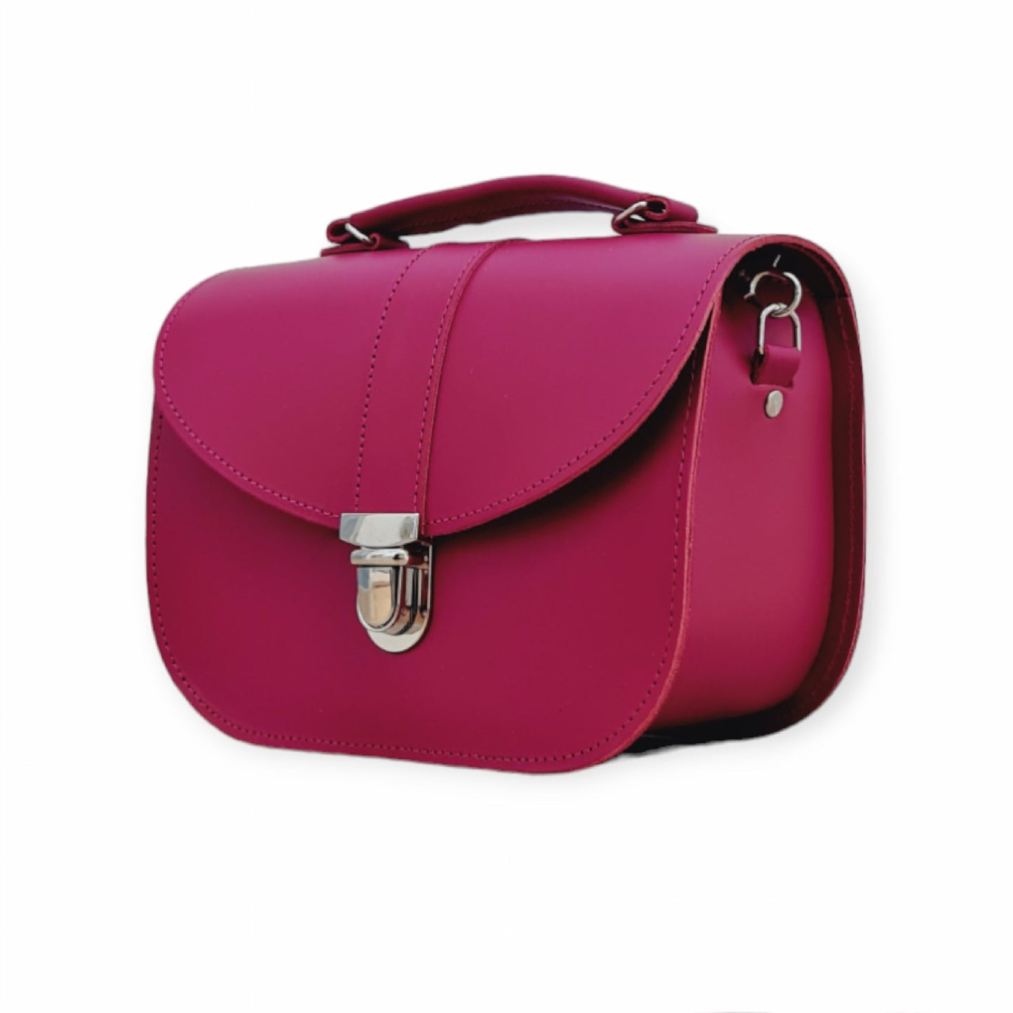 Olympia Handmade Leather Bag - Magenta-1