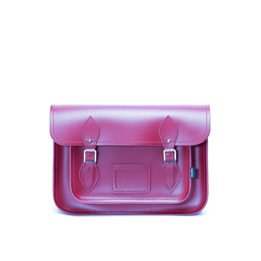 Handmade Leather Satchel - Magenta-0