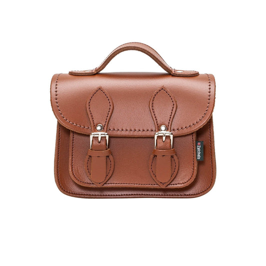 Handmade Leather Micro Satchel - Chestnut-0