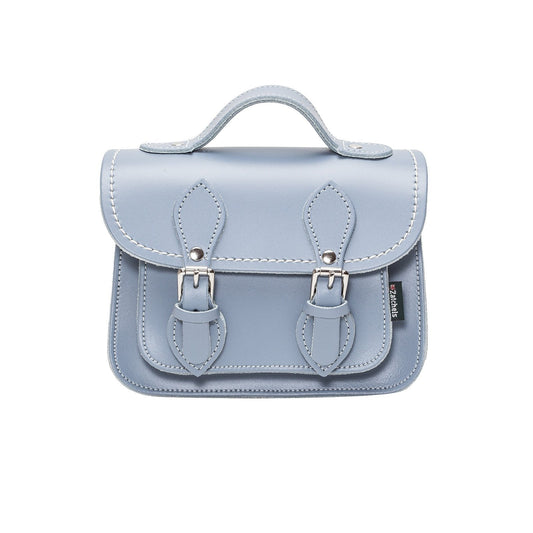 Handmade Leather Micro Satchel - Lilac Grey-0