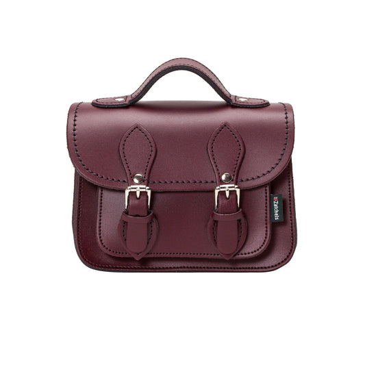 Handmade Leather Micro Satchel - Marsala Red-0