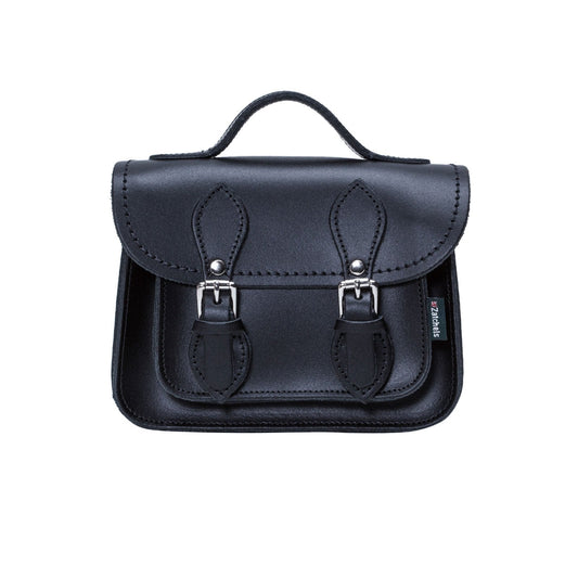 Handmade Leather Micro Satchel - Navy-0