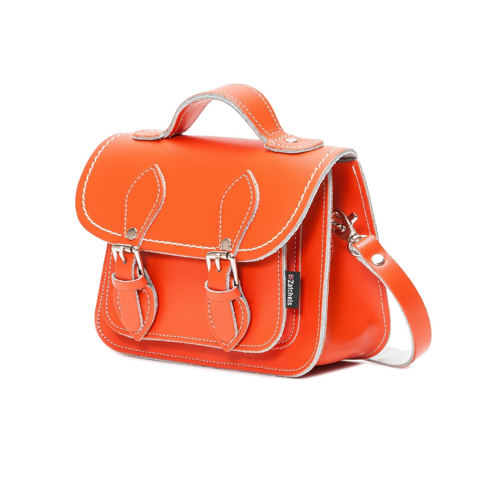 Handmade Leather Micro Satchel - Orange-1