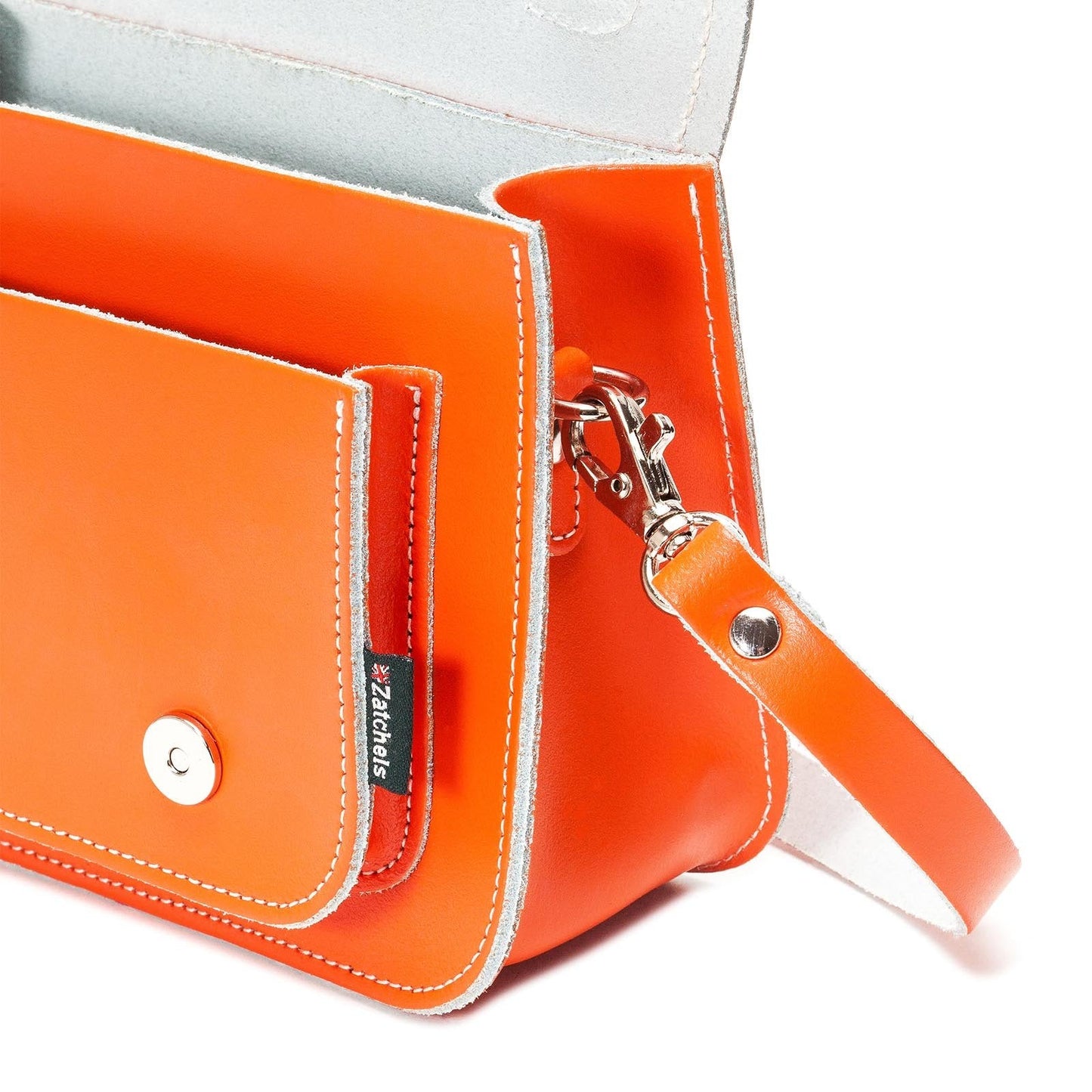 Handmade Leather Micro Satchel - Orange-2