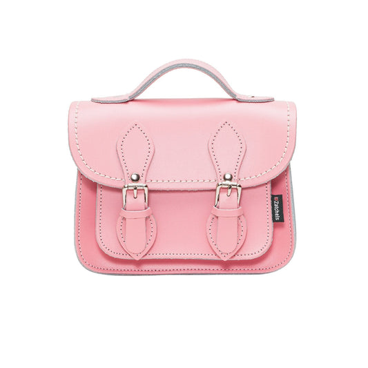 Handmade Leather Micro Satchel - Pastel Pink-0