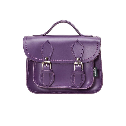 Handmade Leather Micro Satchel - Purple-0