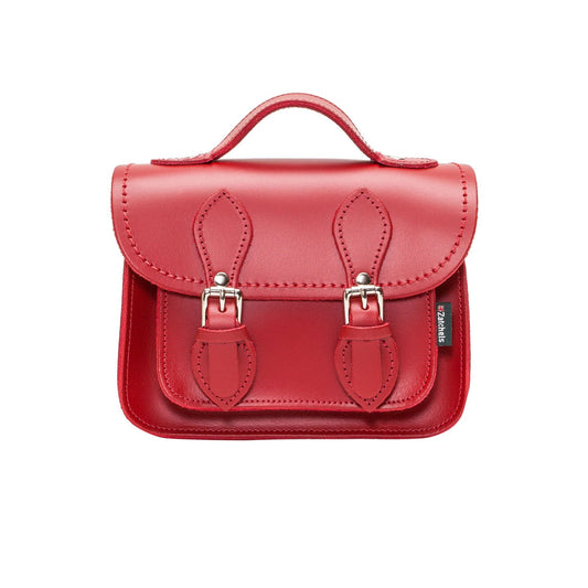 Handmade Leather Micro Satchel - Red-0