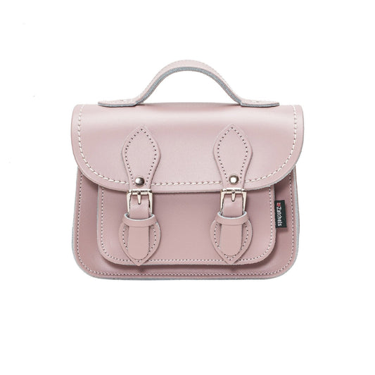 Handmade Leather Micro Satchel - Rose Quartz-0