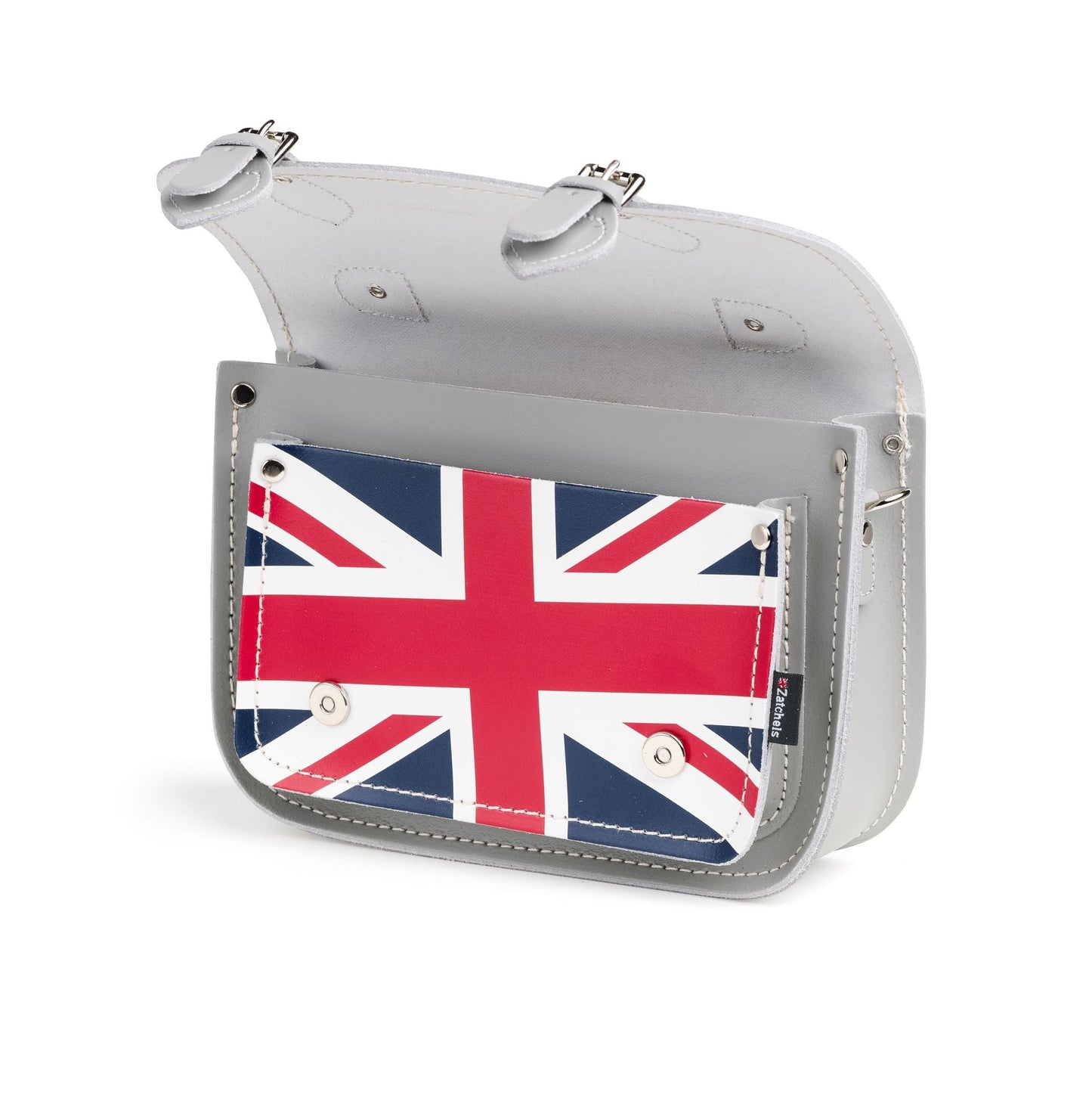 Union Jack Midi Satchel - Ghost Grey-2