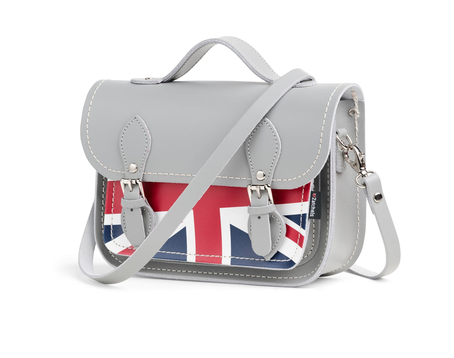 Union Jack Midi Satchel - Ghost Grey-1