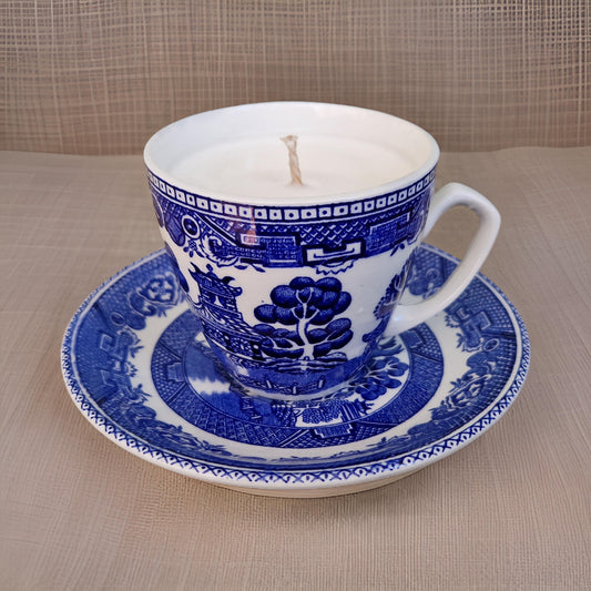 Blue Willow mini teacup candle-0
