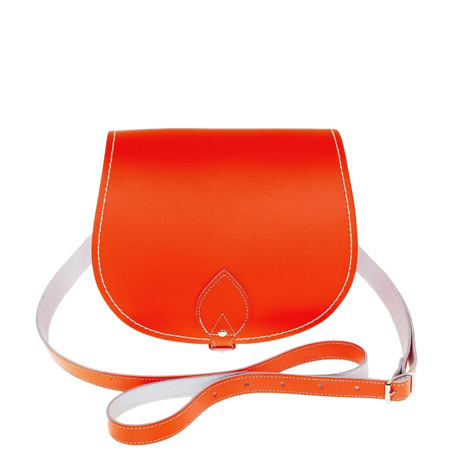 Handmade Leather Saddle Bag - Orange-0