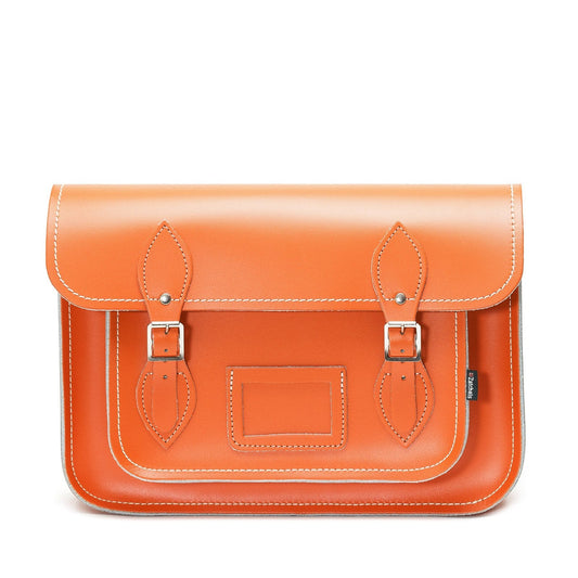 Handmade Leather Satchel - Orange-0