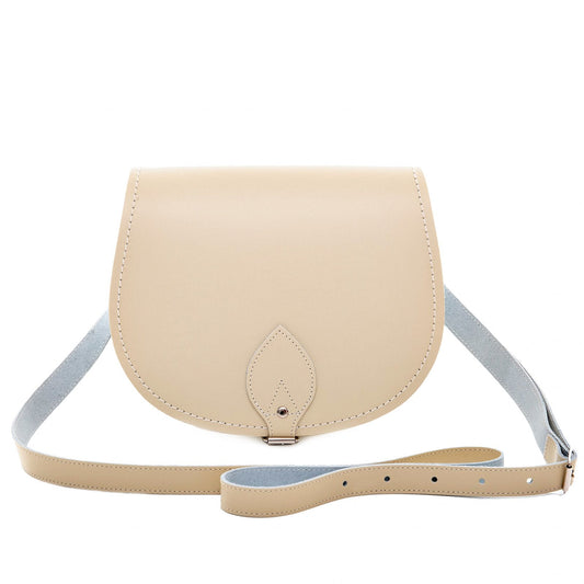 Handmade Leather Saddle Bag - Pastel Cream-0