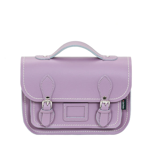 Leather Midi Satchel - Pastel Violet-0