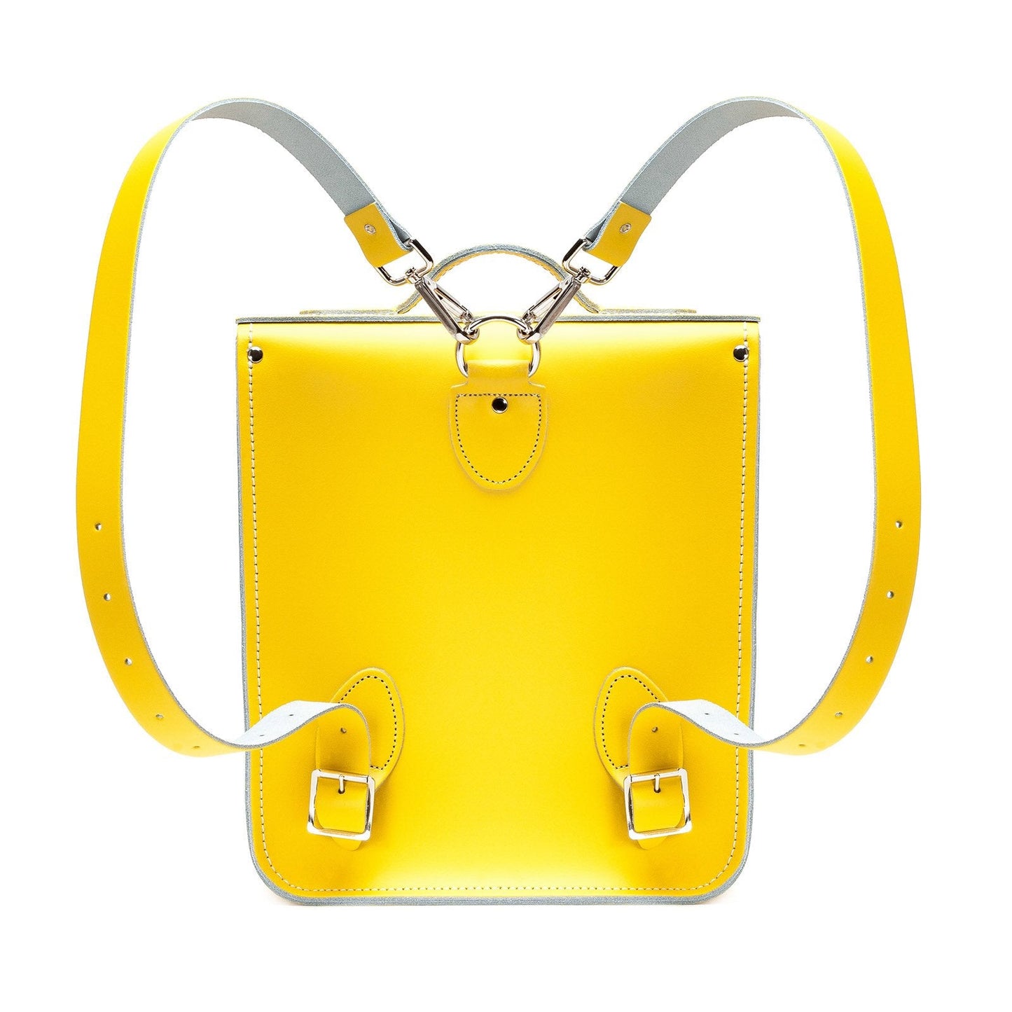 Handmade Leather City Backpack - Pastel Daffodil Yellow-2