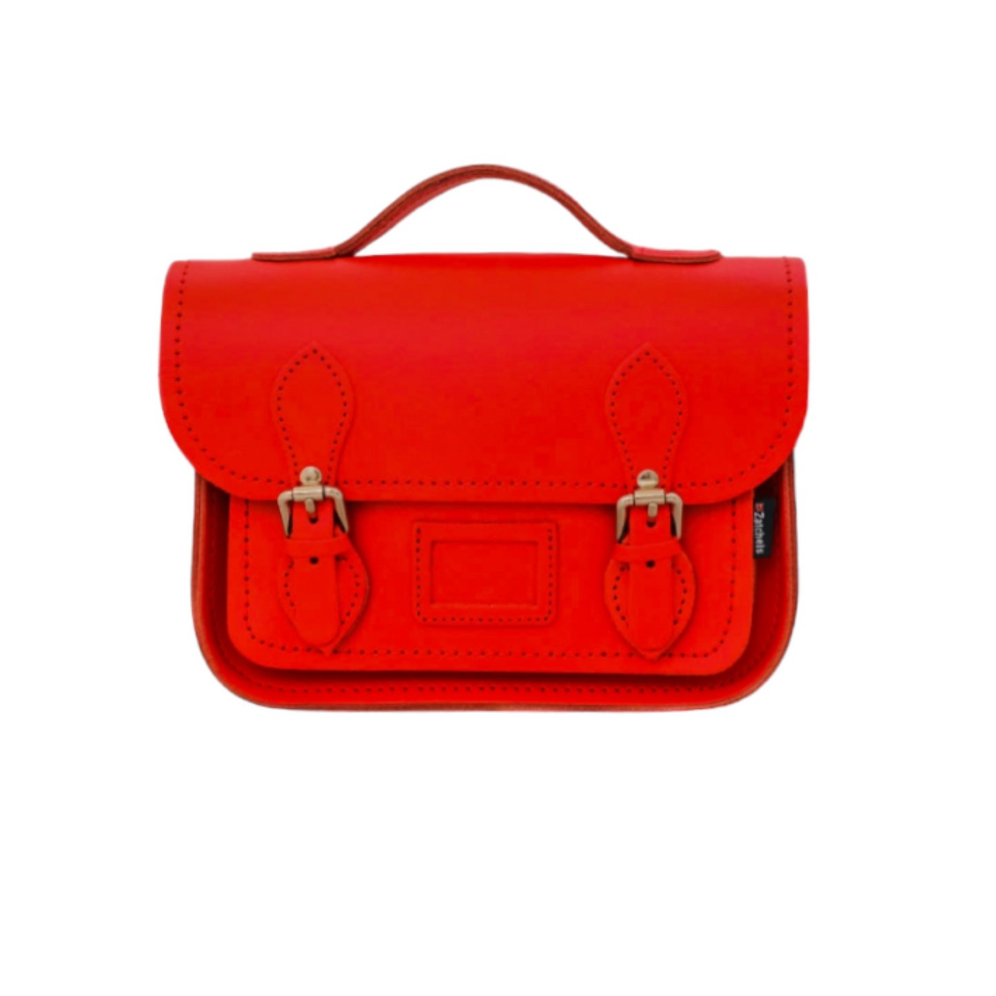 Leather Midi Satchel - Pillar Box Red-0