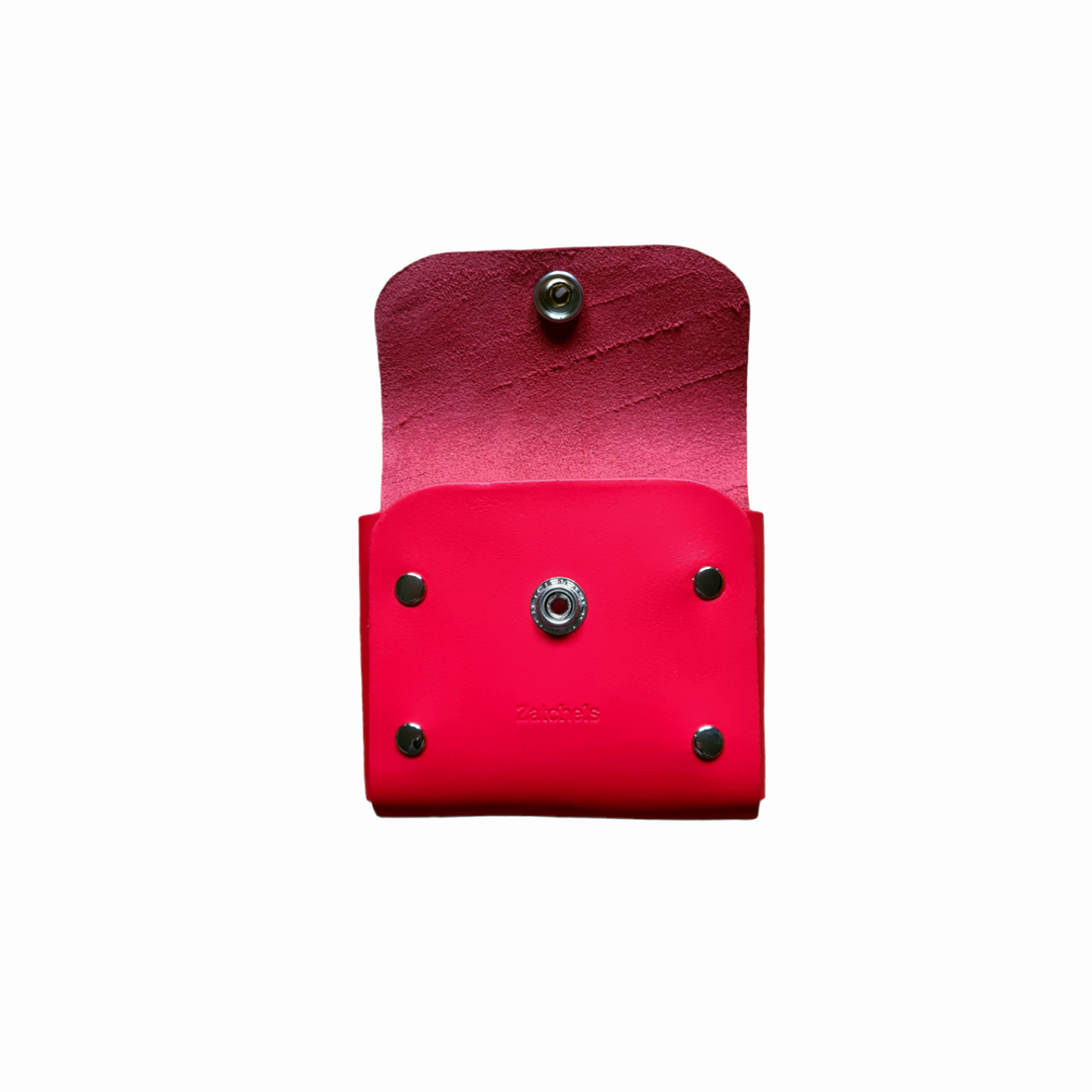 Handmade Leather Simple Coin Purse - Pillar Box Red-1