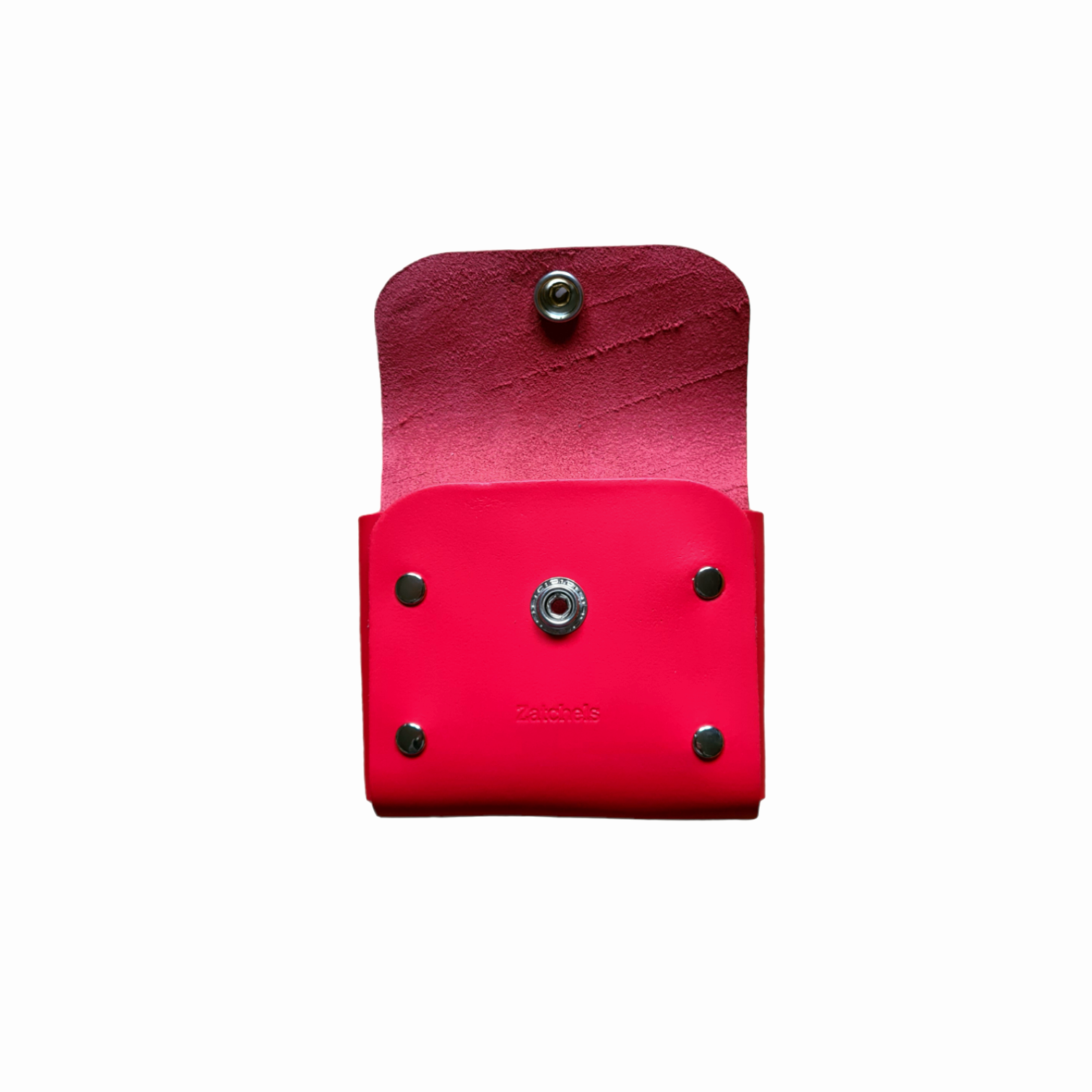 Handmade Leather Simple Coin Purse - Pillar Box Red-1