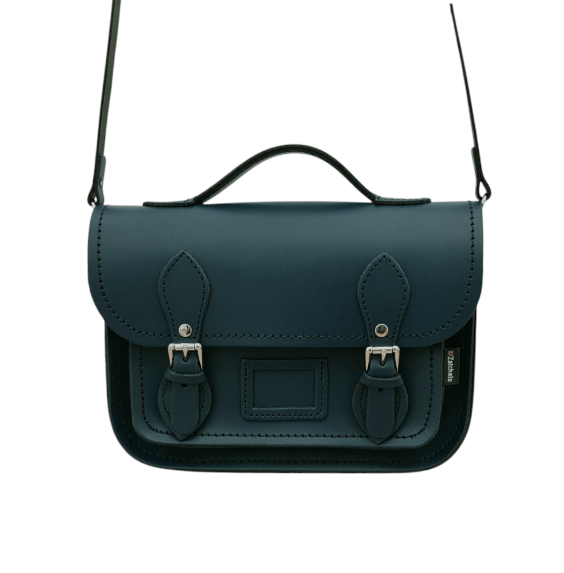 Leather Midi Satchel - Pine-2