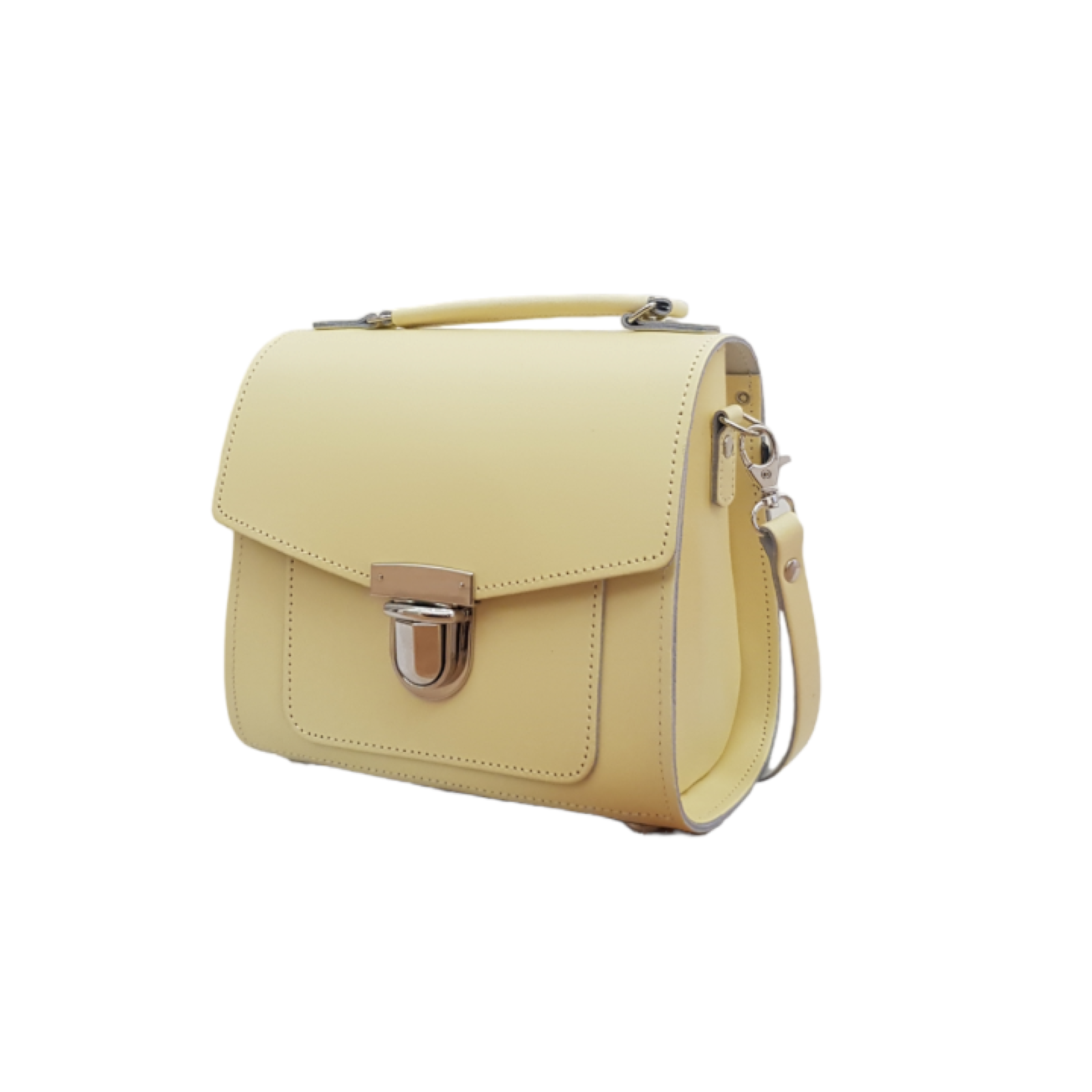 Handmade Leather Sugarcube Handbag - Primrose - Yellow-1