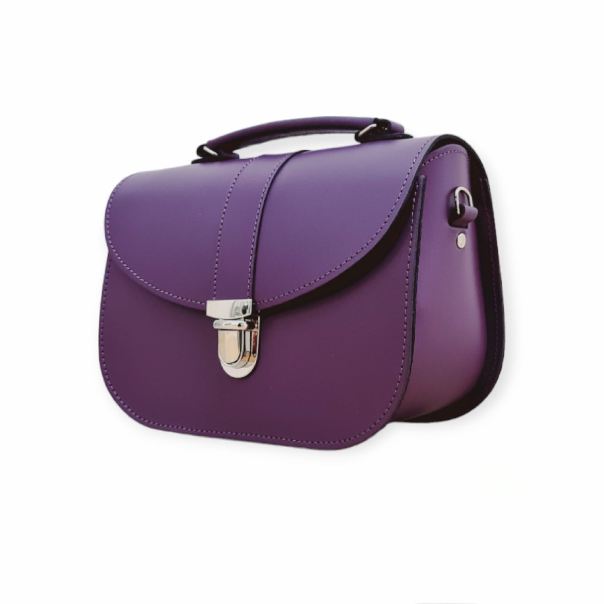 Olympia Handmade Leather Bag - Purple-1