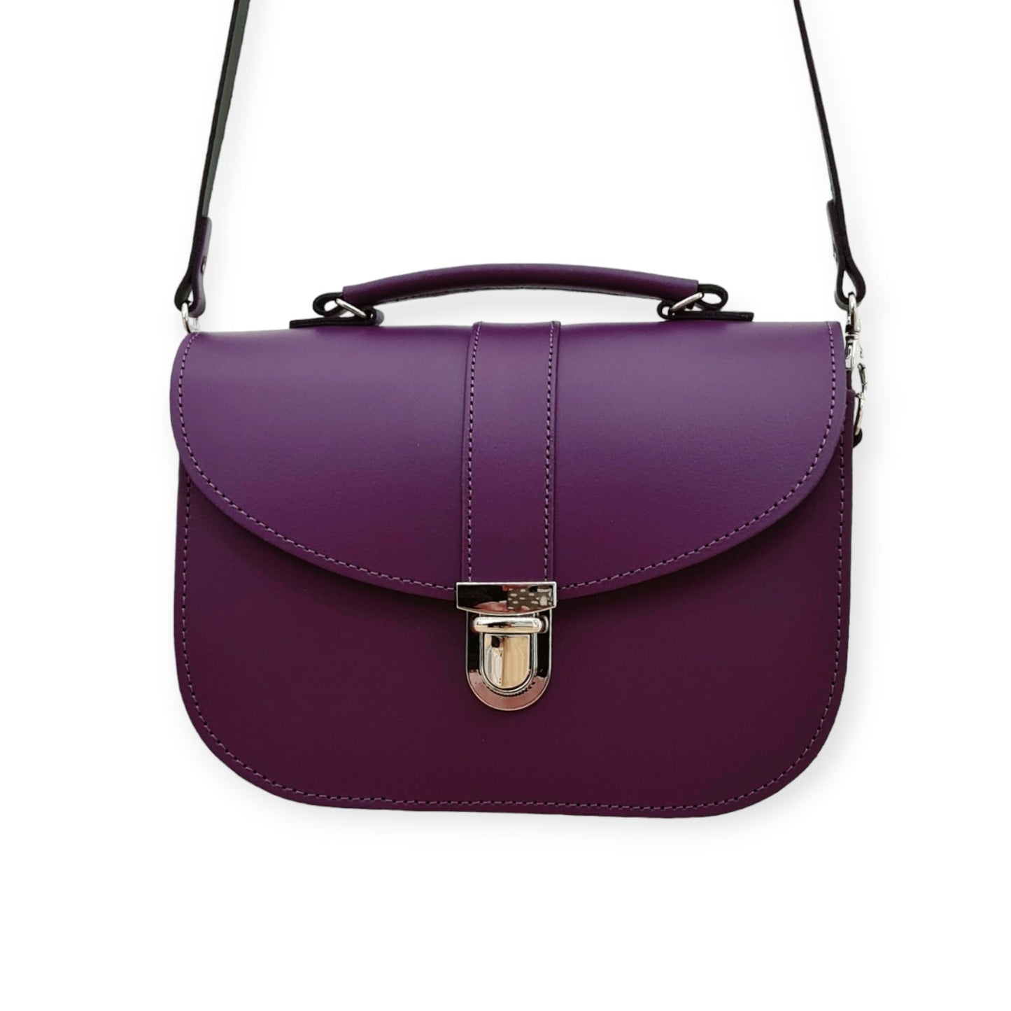 Olympia Handmade Leather Bag - Purple-3