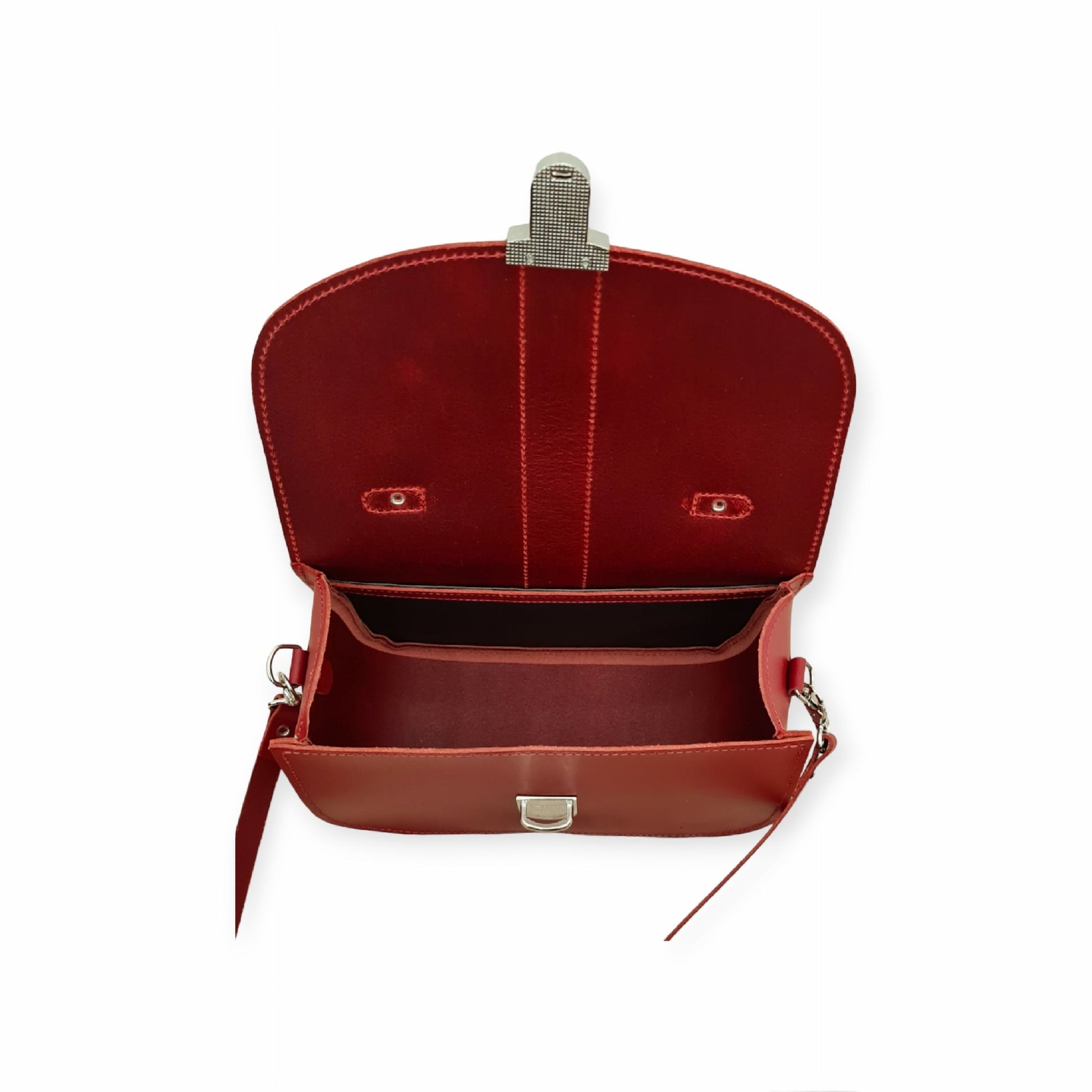 Olympia Handmade Leather Bag - Red-4