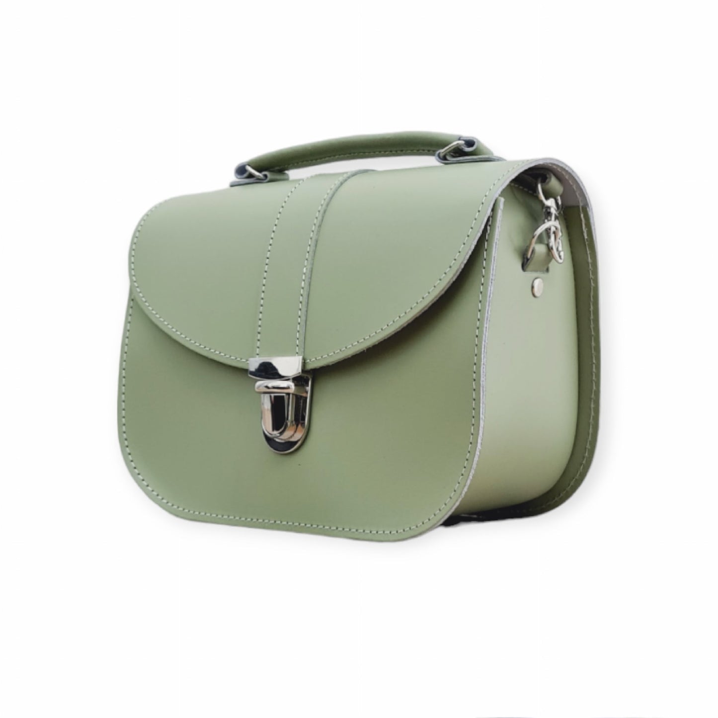 Olympia Handmade Leather Bag - Sage Green-1