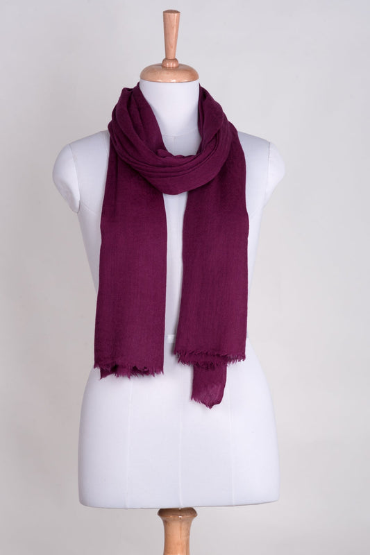 Paisley Jacquard Weave Cashmere Wool Scarf - Fuchsia-0