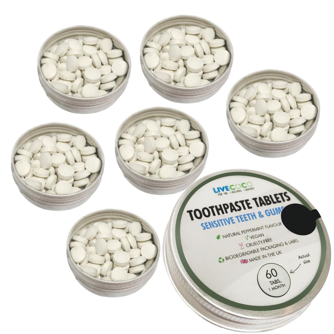 Buy 6, get 2 FREE & FREE DELIVERY - 24 Hour Offer - Sensitive Toothpaste Tablets - Peppermint, Fluoride-Free-3