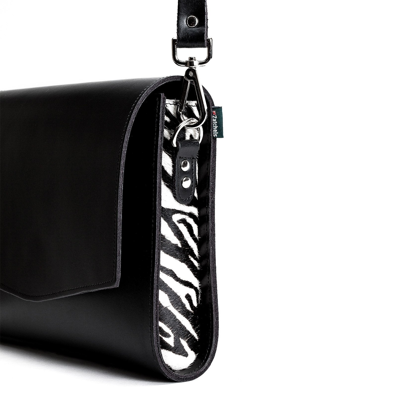 Handmade Leather Clutch Bag - Zebra-5