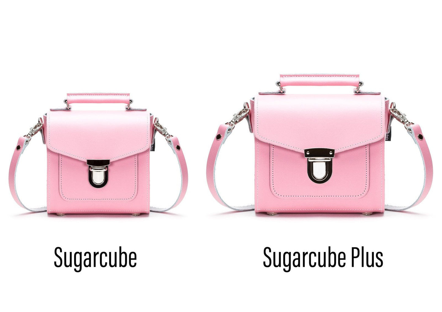 Handmade Leather Sugarcube Handbag - Pastel Pink-4