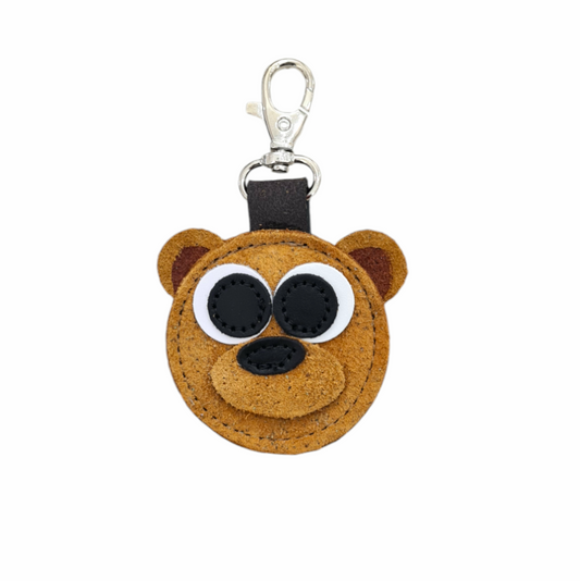 Brown Bear Handmade Tannery Leather Bag Charm-0