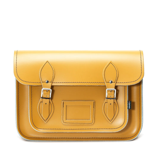 Handmade Leather Satchel - Yellow Ochre-0