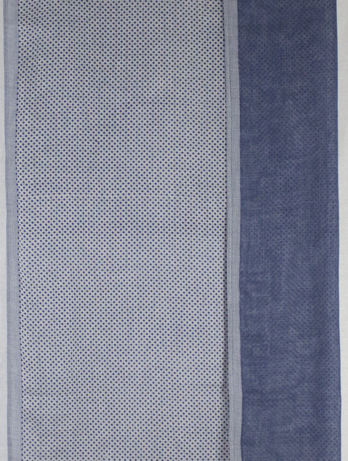 Ditsy Diamond Print Double Fabric Cotton Scarf -  Chambray Blue-3