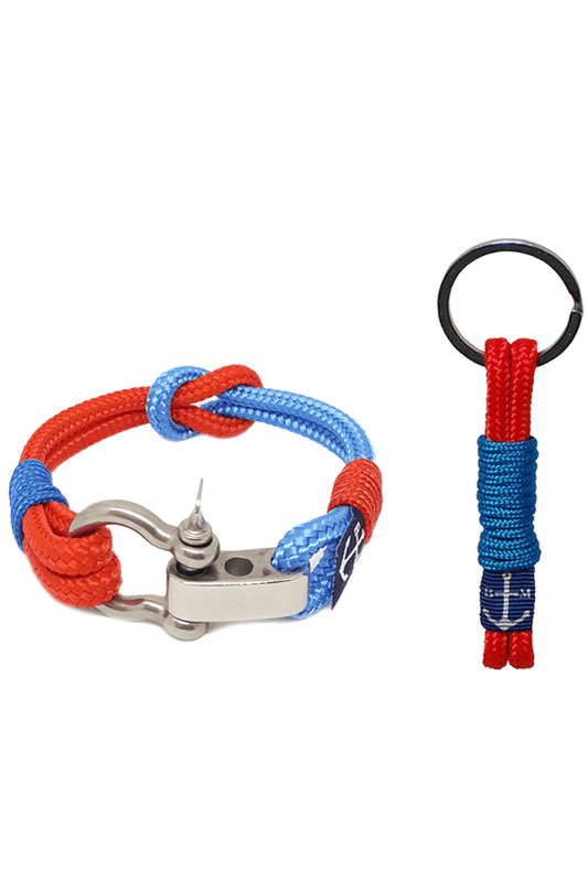 Adjustable Shackle Blue-Red Nautical Bracelet & Keychain-0