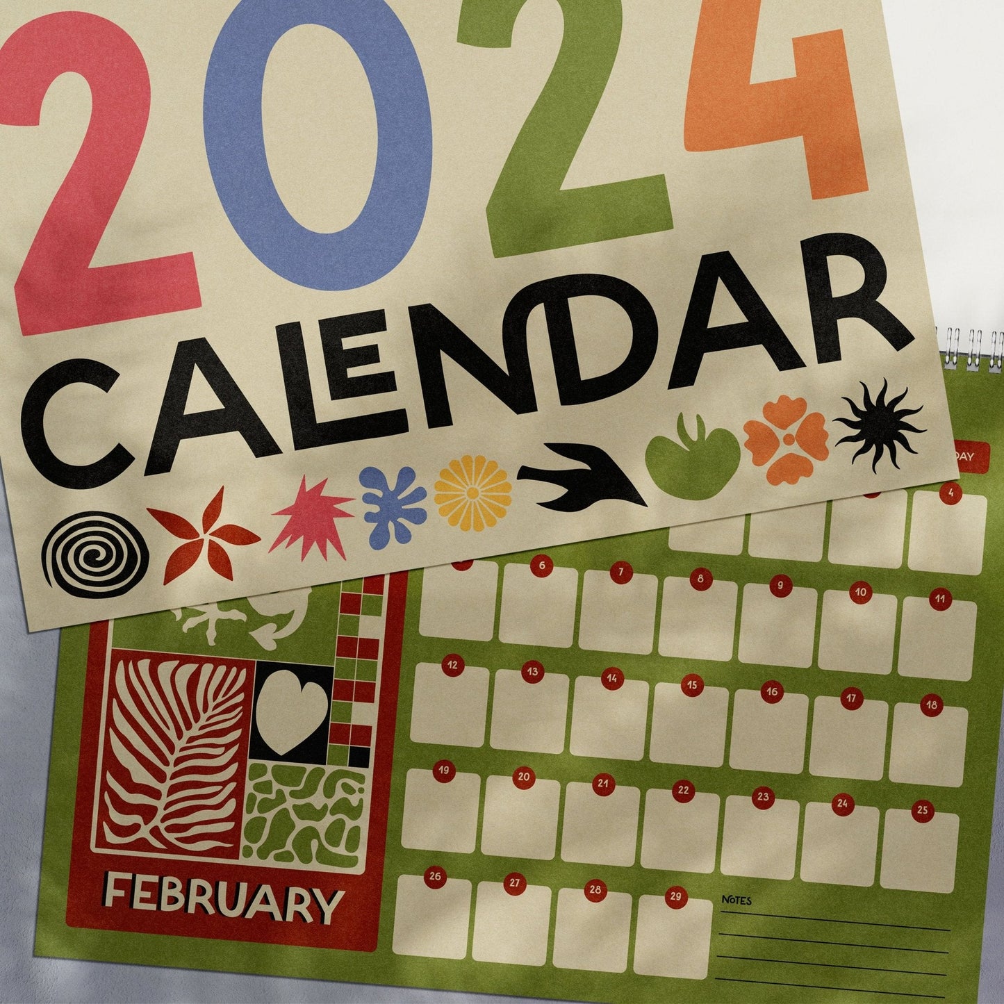 2024 Wire Bound Calendar | Matisse Inspired | A4 Landscape-2