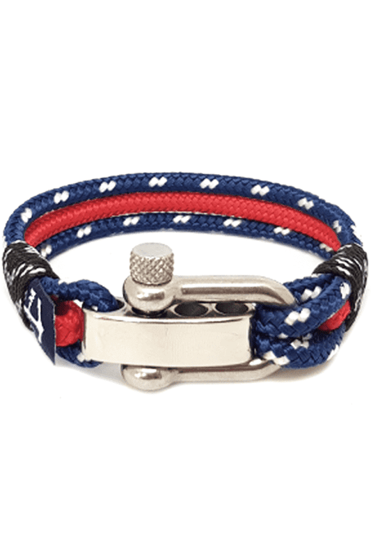 Adjustable Shackle Red and Blue Nautical Bracelet-0