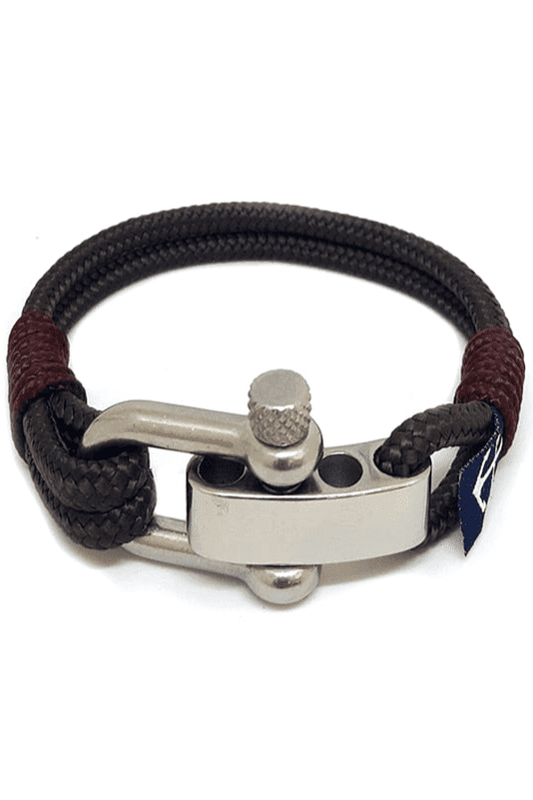 Adjustable Shackle Brown Nautical Bracelet-0