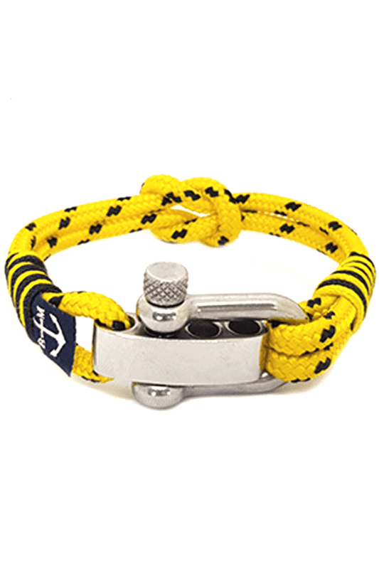 Adjustable Shackle Yellow Dotted Nautical Bracelet-0