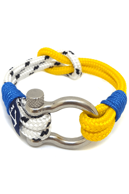 Yellow and White Shackle Nautical Bracelet-0