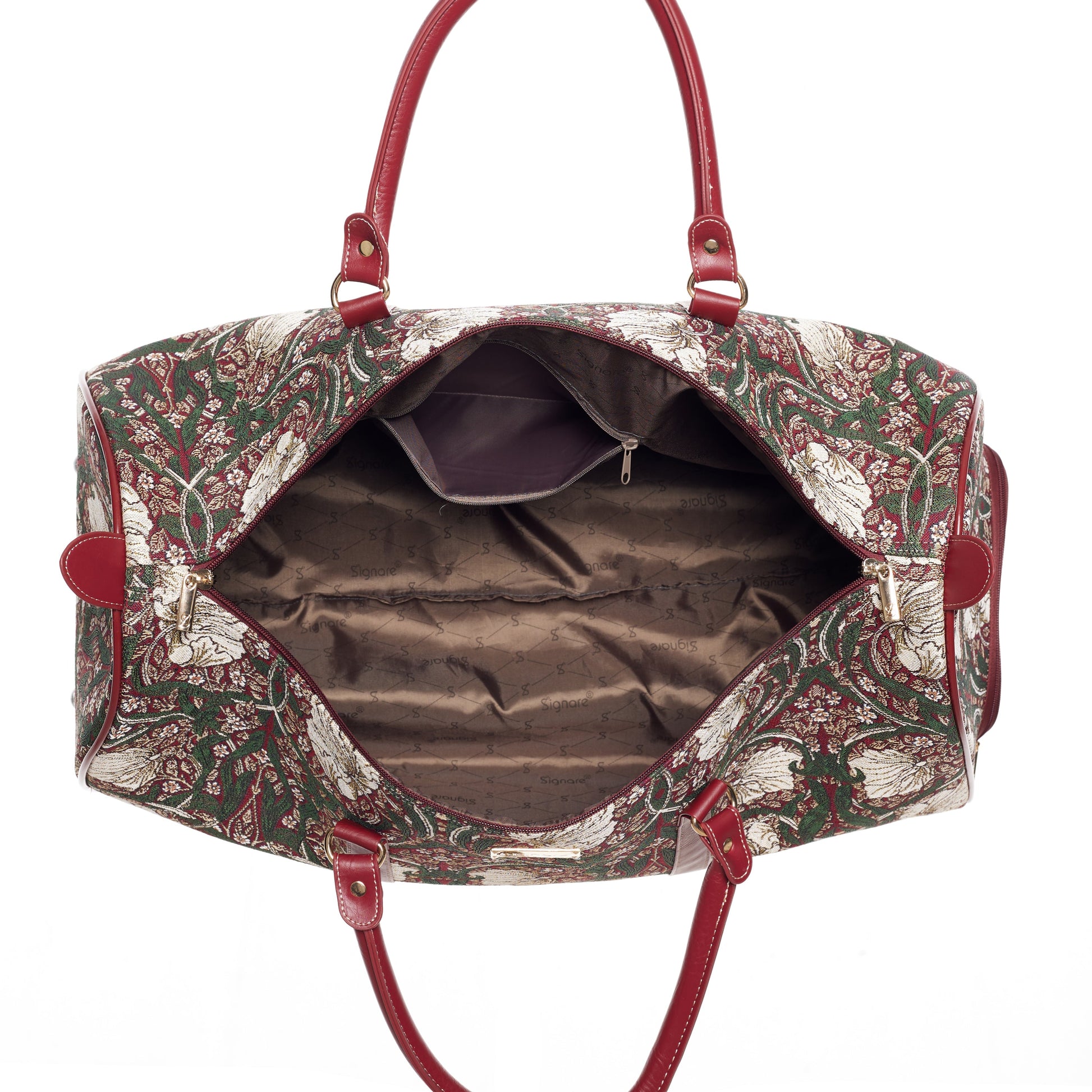 William Morris Pimpernel and Thyme Red - Pull Holdall-5