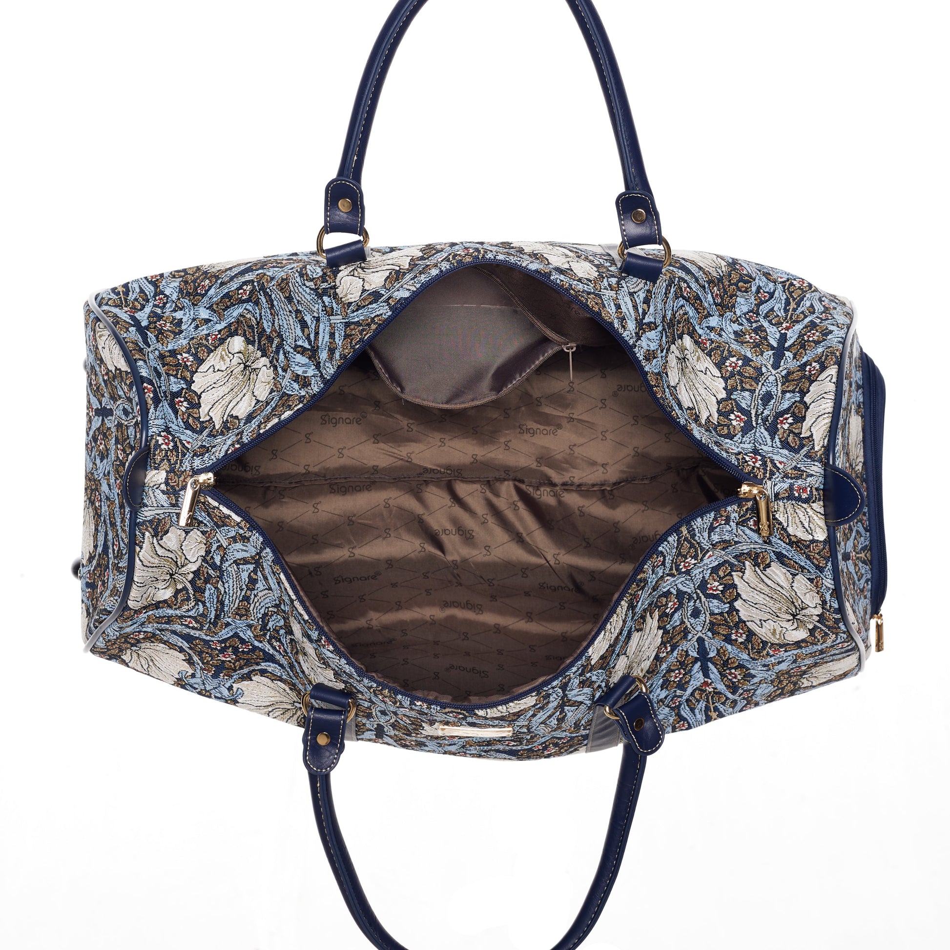 William Morris Pimpernel and Thyme Blue - Pull Holdall-2