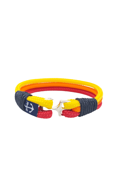 Red, Orange, and Yellow Nautical Bracelet and Keychain-0