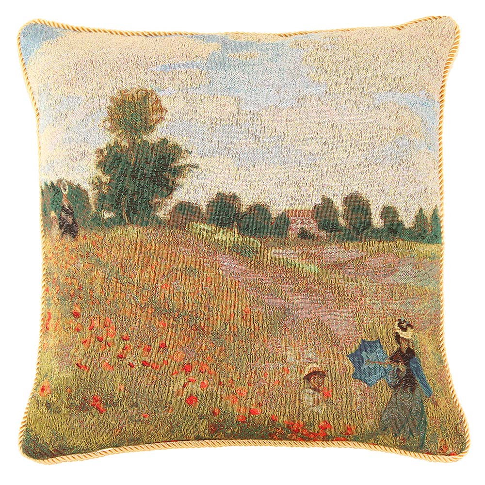 Monet Poppy Field - Cushion Cover Art 45cm*45cm-0